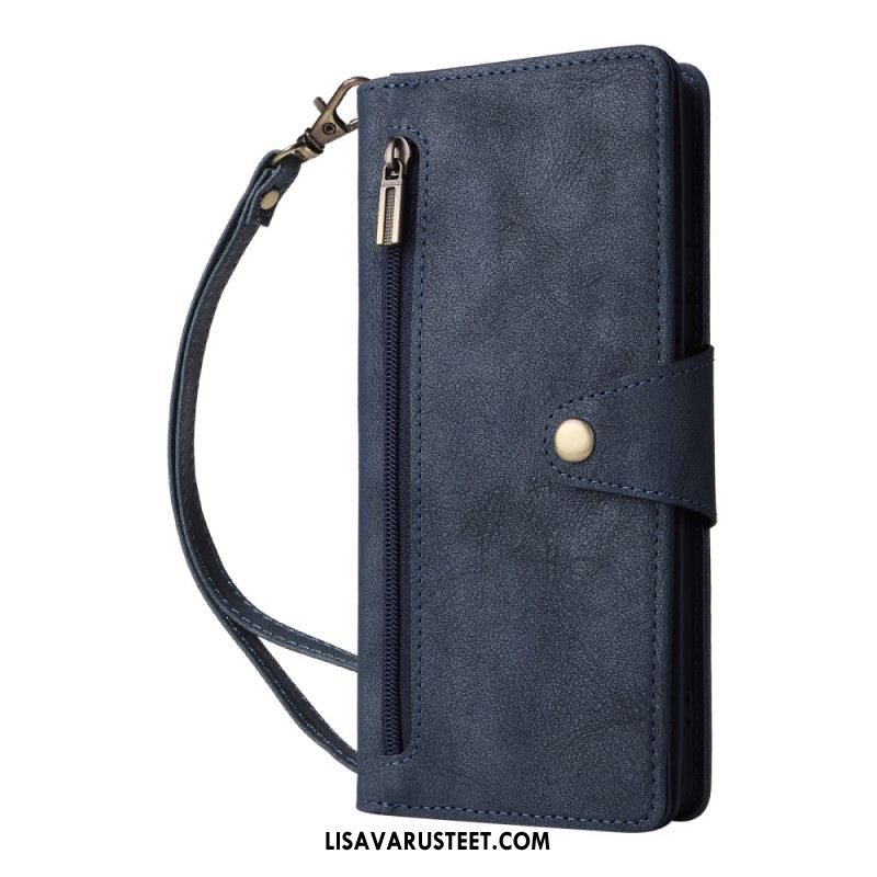 Kotelot Xiaomi Redmi Note 14 Pro 4g Vetoketjullinen Lompakko Hihnalla Suojakuori