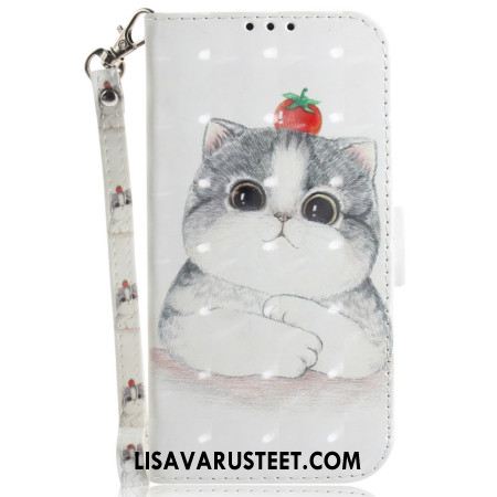Kotelot Xiaomi Redmi Note 14s Kissa Ja Mansikka Avainnauha Suojakuori