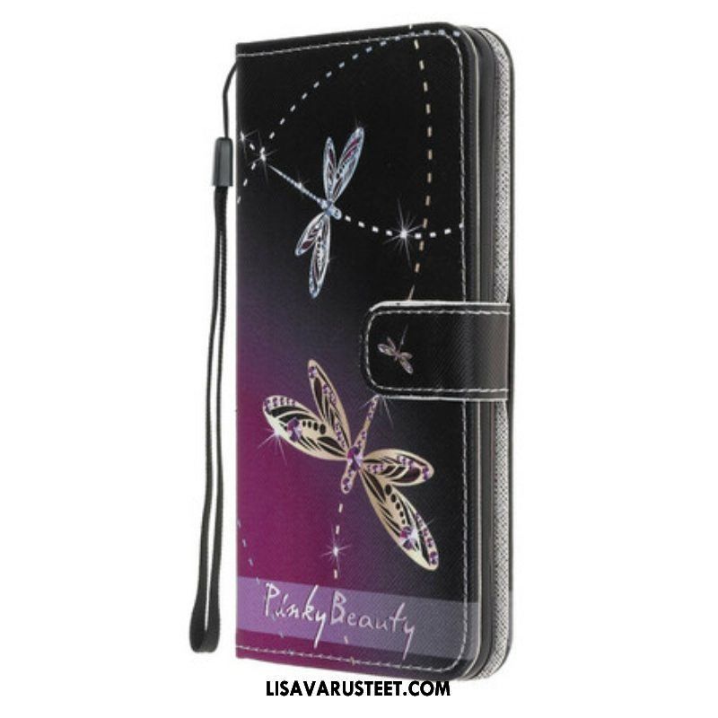 Kotelot iPhone 13 Pro Suojaketju Kuori Strappy Dragonflies