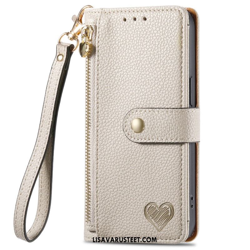 Kuoret Oneplus Nord 4 Sydänkuvioinen Rfid-estollinen Lompakko