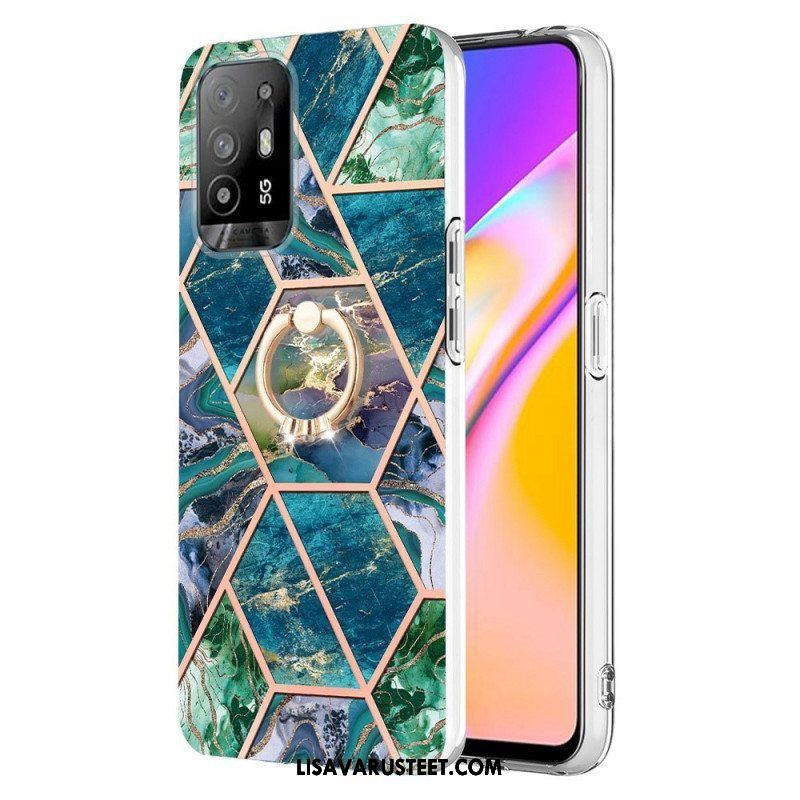 Kuori Oppo A94 5G Geometrinen Marmori Renkaalla