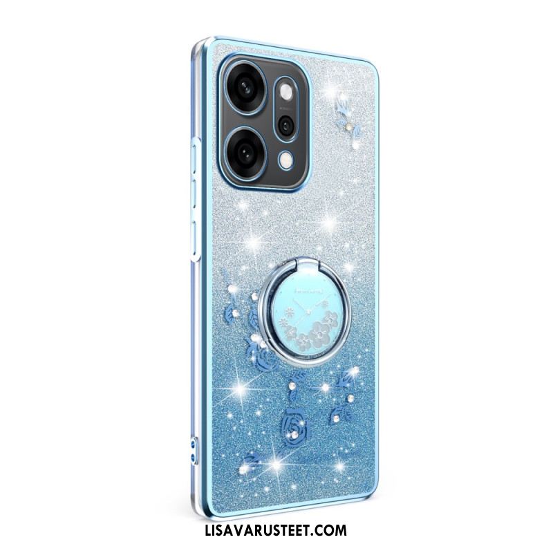 Kuori Oppo Reno 14 5g Kukkia Ja Strasseja Sormuksen Pidikkeellä