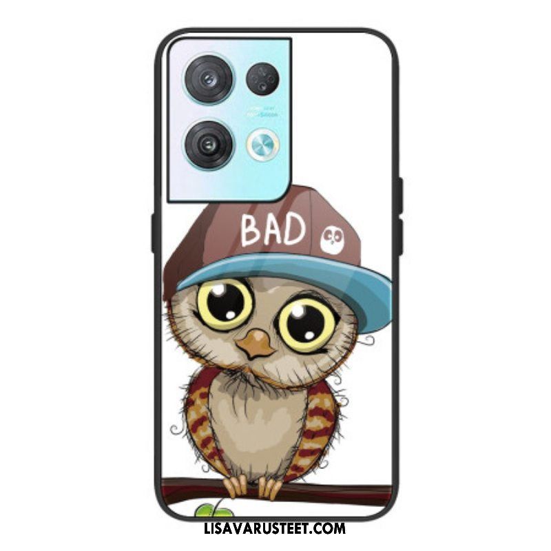 Kuori Oppo Reno 8 Bad Owl Karkaistu Lasi