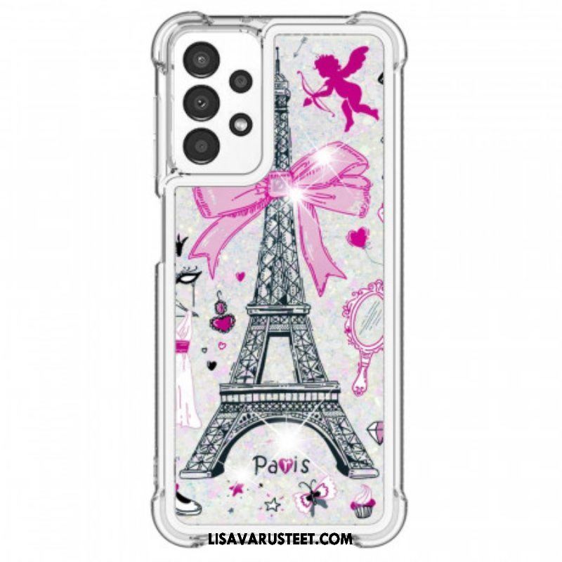 Kuori Samsung Galaxy A13 Eiffel-tornin Paljetteja