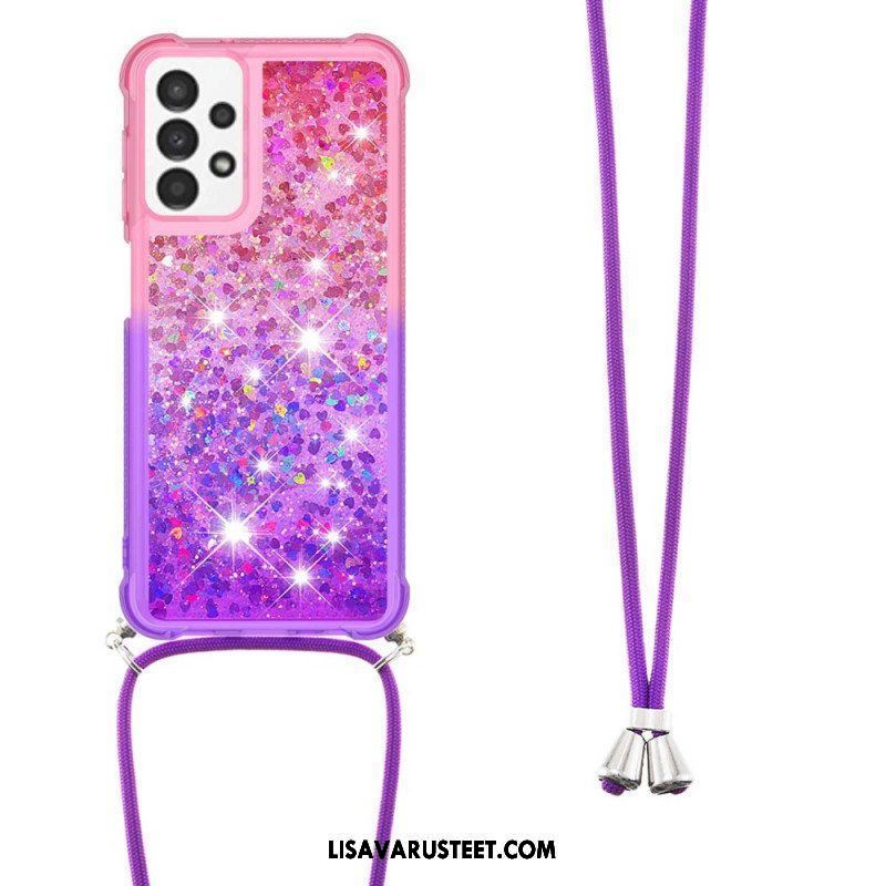 Kuori Samsung Galaxy A13 Kiristysnyörillä Glitter Silikoni Johto