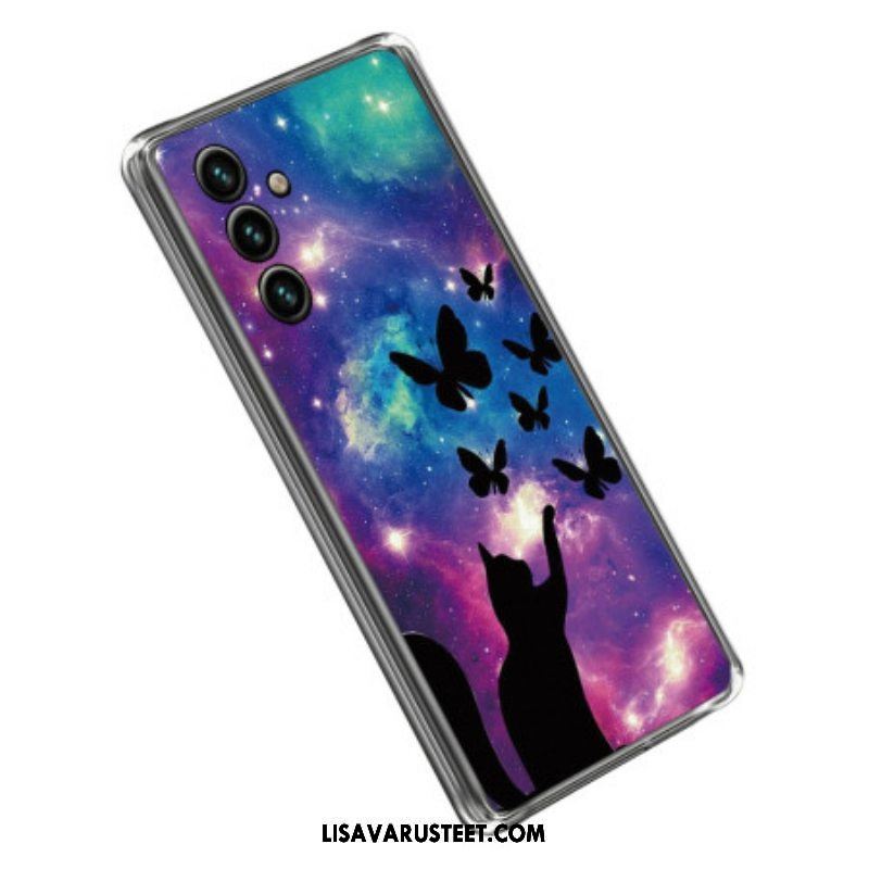 Kuori Samsung Galaxy A14 / A14 5G Space Cat Silikoni