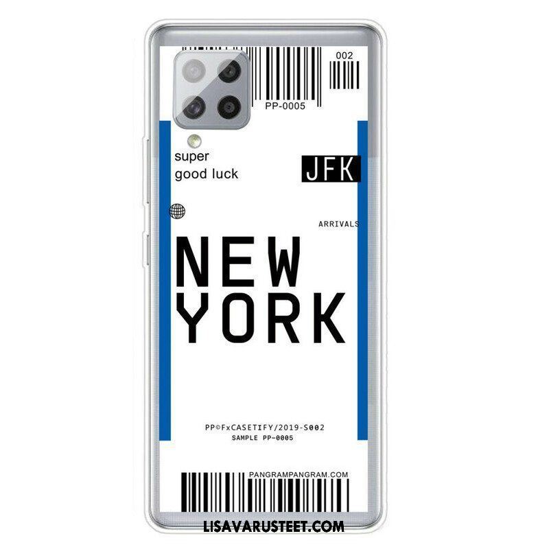 Kuori Samsung Galaxy A42 5G Boarding Pass New Yorkiin