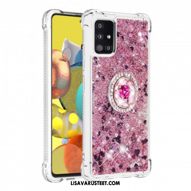 Kuori Samsung Galaxy A51 5G Paljetteja Rengastuella