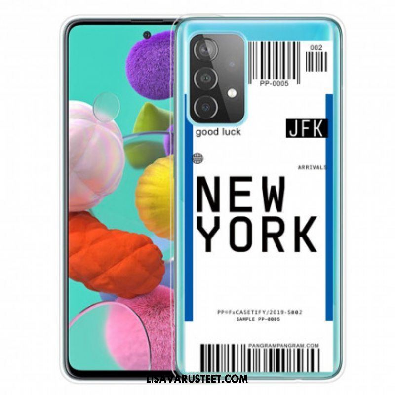 Kuori Samsung Galaxy A52 4G / A52 5G / A52s 5G Boarding Pass New Yorkiin