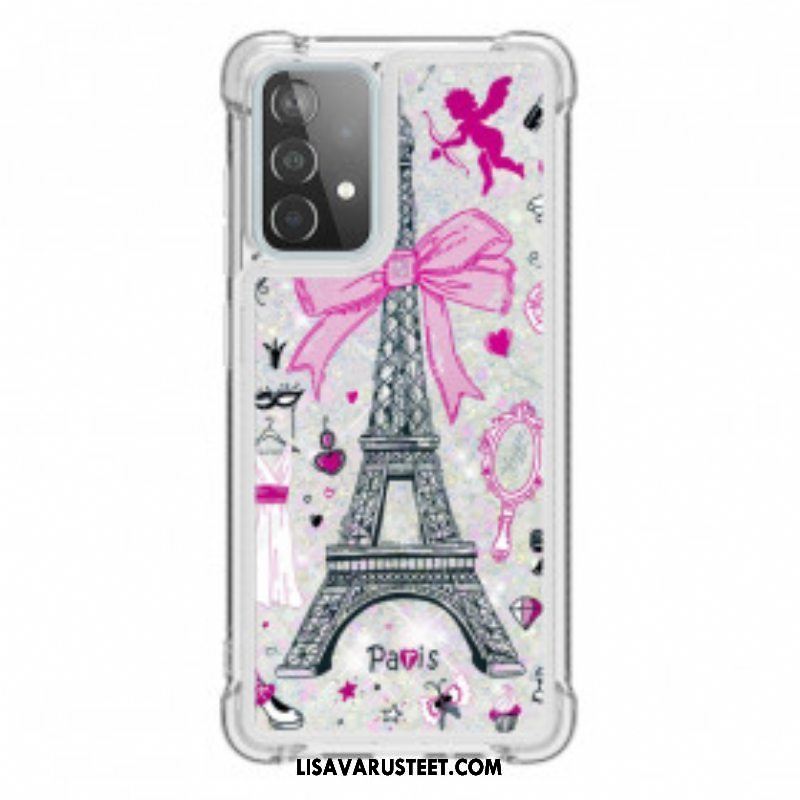 Kuori Samsung Galaxy A52 4G / A52 5G / A52s 5G Eiffel-tornin Paljetteja