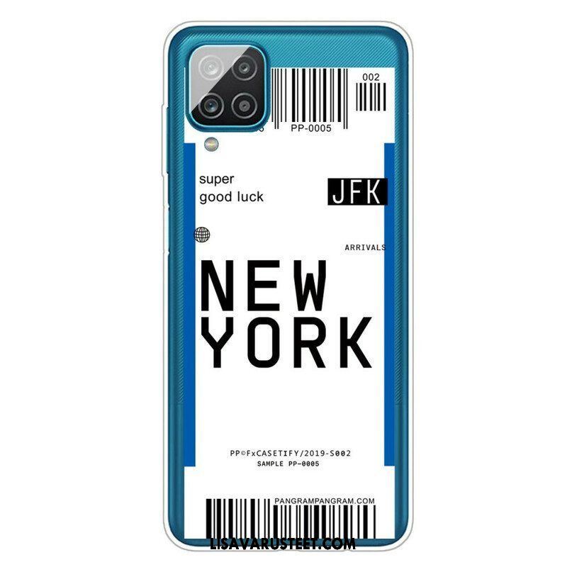 Kuori Samsung Galaxy M12 / A12 Boarding Pass New Yorkiin