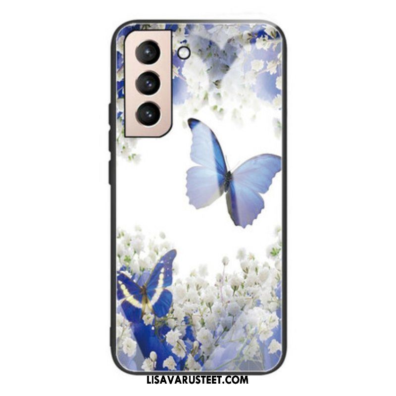 Kuori Samsung Galaxy S21 FE Butterflies Design Karkaistu Lasi