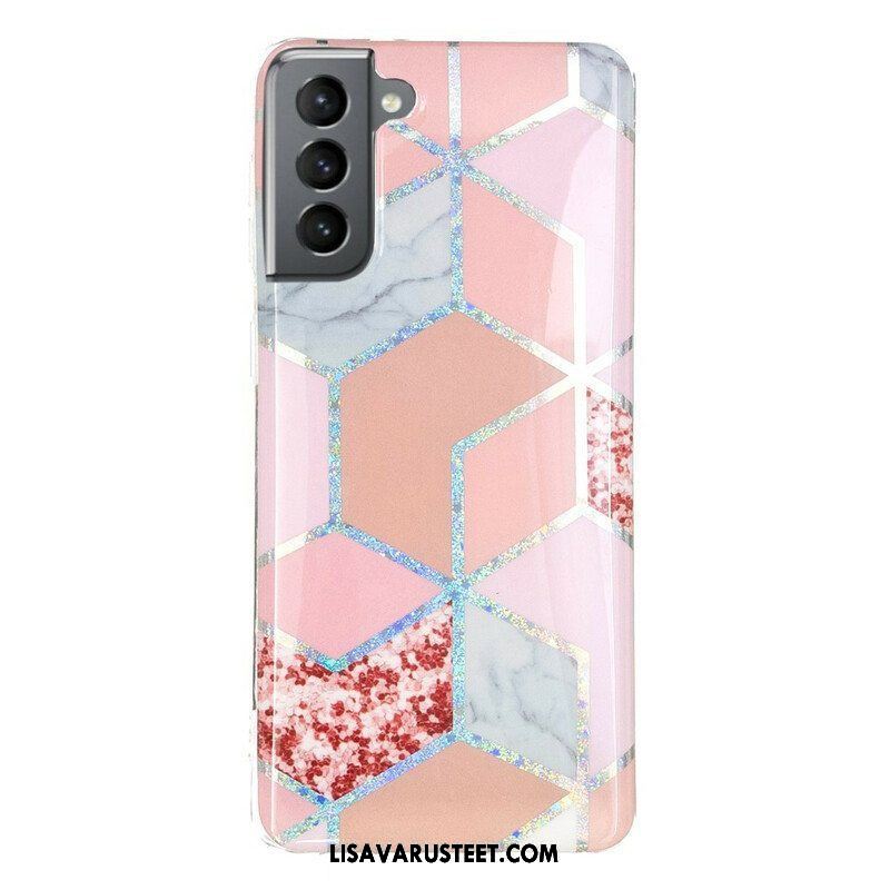 Kuori Samsung Galaxy S21 FE Glitter Design Marble