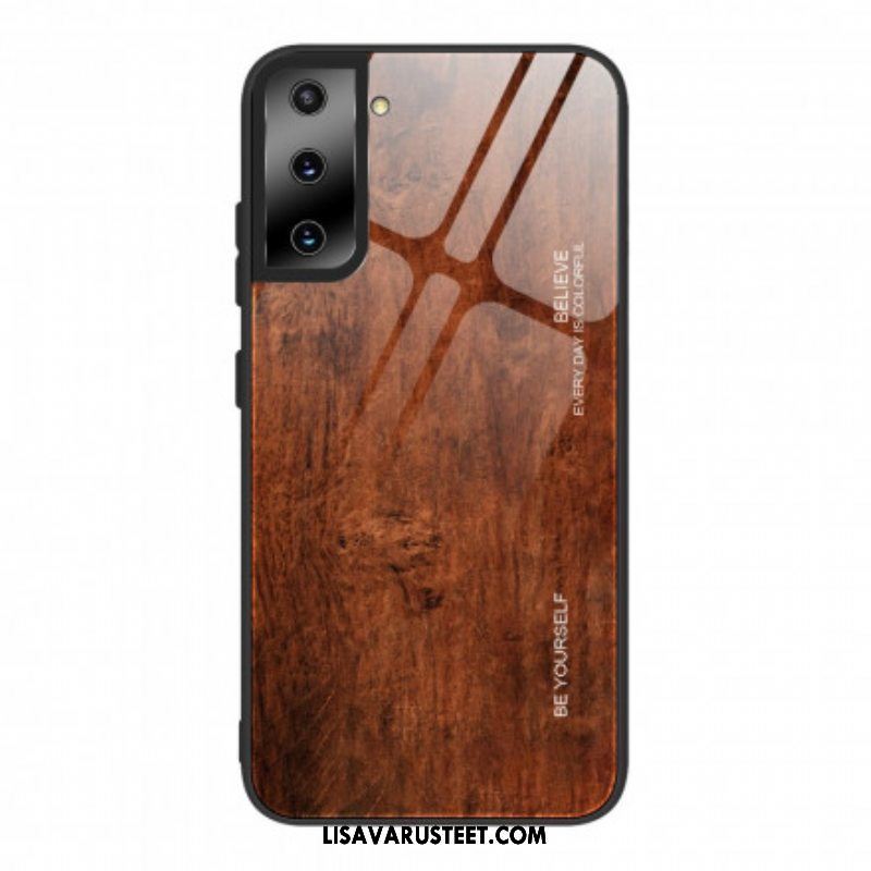 Kuori Samsung Galaxy S21 Plus 5G Wood Design Karkaistu Lasi