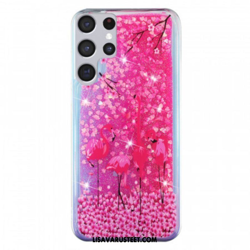 Kuori Samsung Galaxy S21 Ultra 5G Flamingo Paljetteja