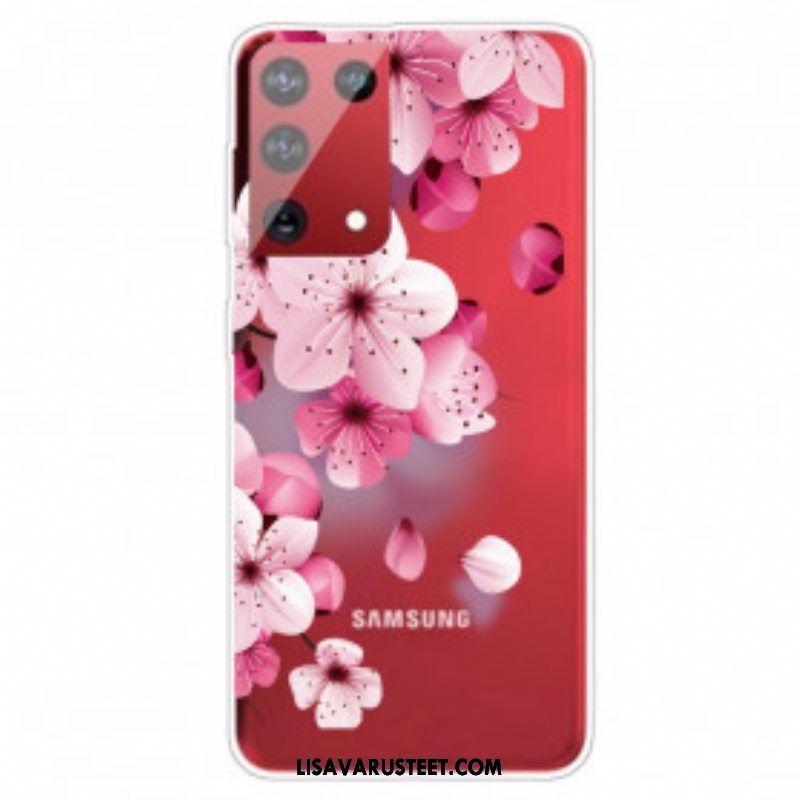 Kuori Samsung Galaxy S21 Ultra 5G Pienet Vaaleanpunaiset Kukat