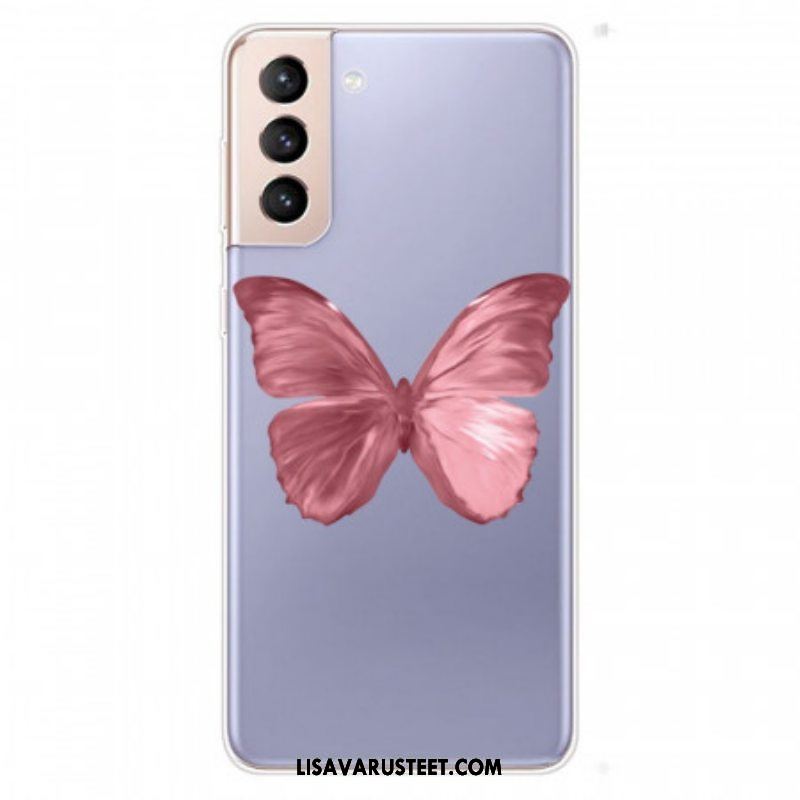 Kuori Samsung Galaxy S22 5G Pinkki Butterfly-letku