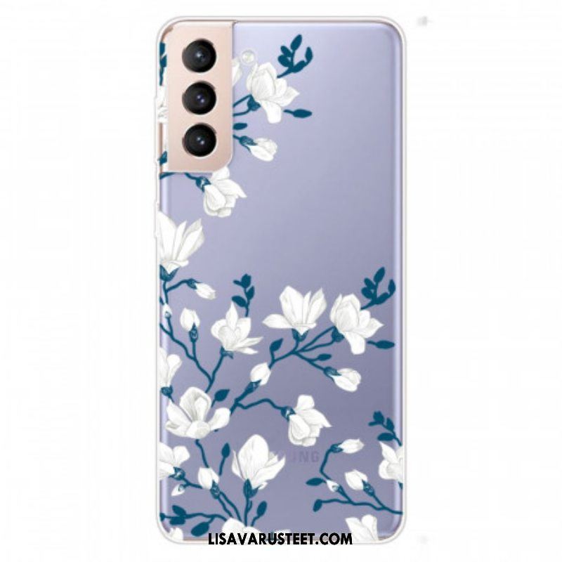 Kuori Samsung Galaxy S22 5G Saumattomat Valkoiset Kukat