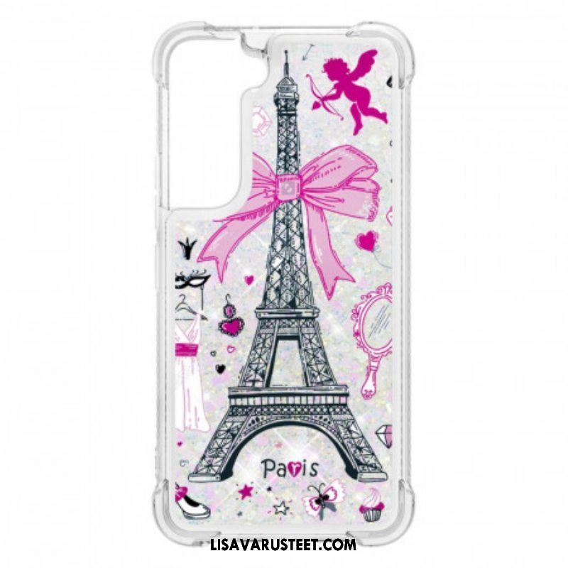 Kuori Samsung Galaxy S22 Plus 5G Eiffel-tornin Paljetteja