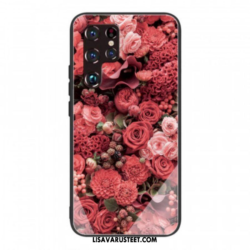 Kuori Samsung Galaxy S22 Ultra 5G Rose Flowers Karkaistu Lasi