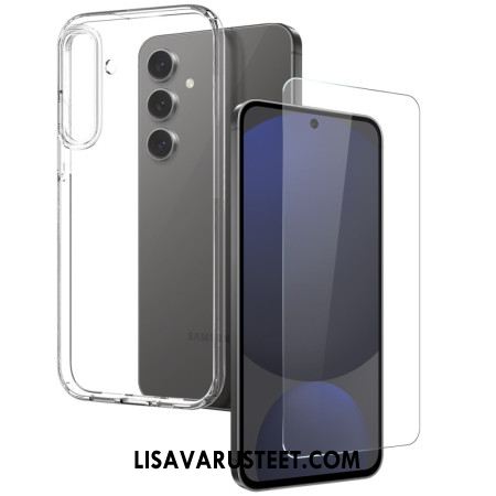Kuori Samsung Galaxy S25 Plus 5g Läpinäkyvä Karkaistulla Lasisella Näytönsuojalla