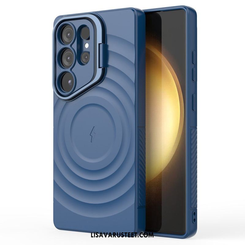 Kuori Samsung Galaxy S25 Ultra 5g Magsafe-yhteensopiva Aaltoileva Muotoilu Jalustalla Suojakuori