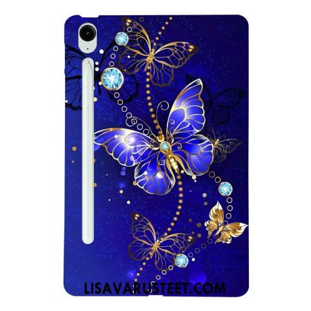 Kuori Samsung Galaxy Tab S10 Fe Plus Sinisiä Ja Kultaisia Perhosia