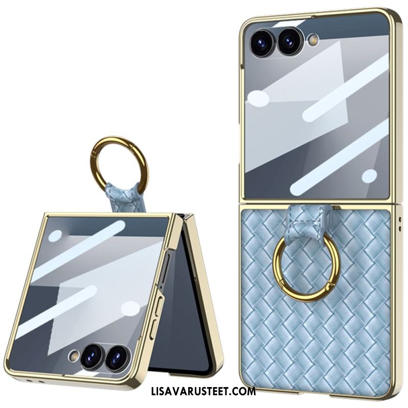 Kuori Samsung Galaxy Z Flip 7 Kudottu Kuviointi Sormuspidikkeellä
