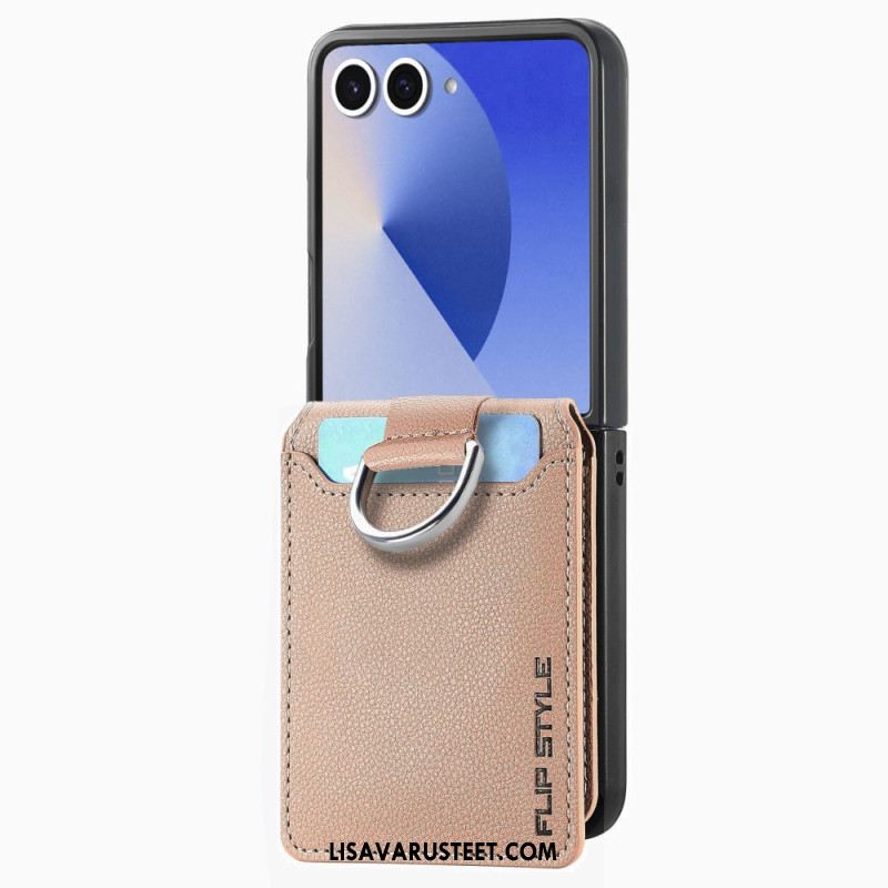 Kuori Samsung Galaxy Z Flip 7 Premium-korttikotelo Ja Pidike Suojakuori