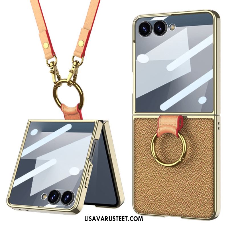 Kuori Samsung Galaxy Z Flip 7 Sormuspidike Ja Irrotettava Olkahihna