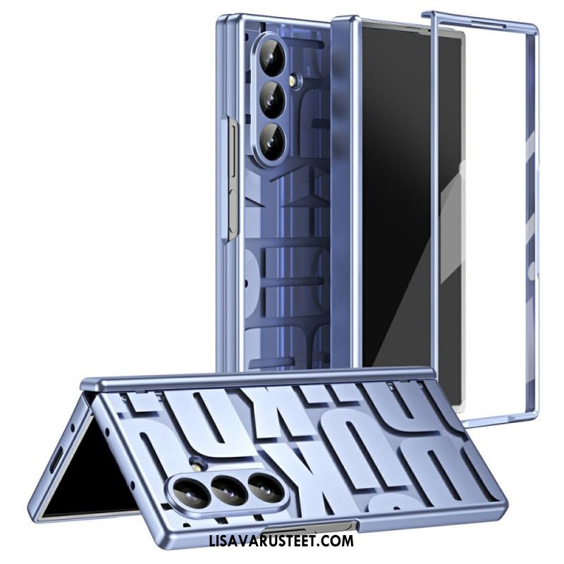 Kuori Samsung Galaxy Z Fold 7 Kirjainmuotoilu Karkaistusta Lasista Valmistetulla Näytönsuojalla