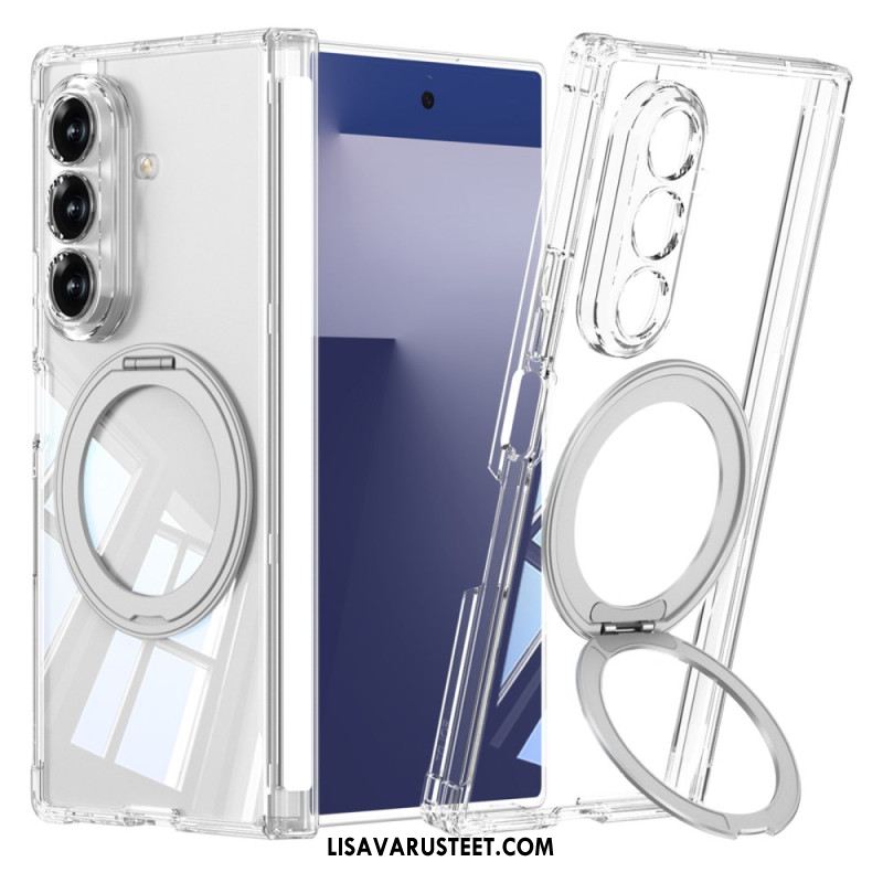 Kuori Samsung Galaxy Z Fold 7 Läpikuultava Magneettinen Sarana Jalustalla Suojakuori