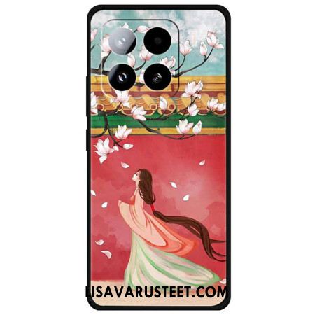 Kuori Xiaomi 15 Pro Nainen Ja Persikankukkia