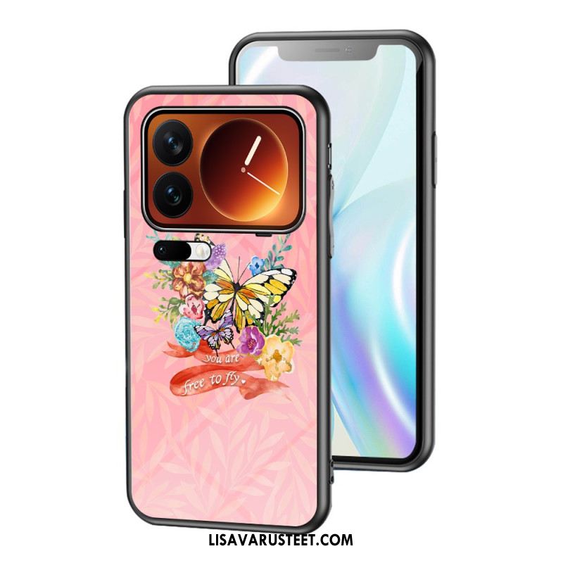 Kuori Xiaomi 17 Pro Max Karkaistusta Lasista Tehty Perhoskuvio Suojakuori