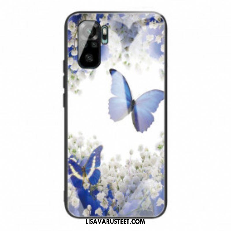 Kuori Xiaomi Redmi Note 10 / 10S Butterflies Design Karkaistu Lasi