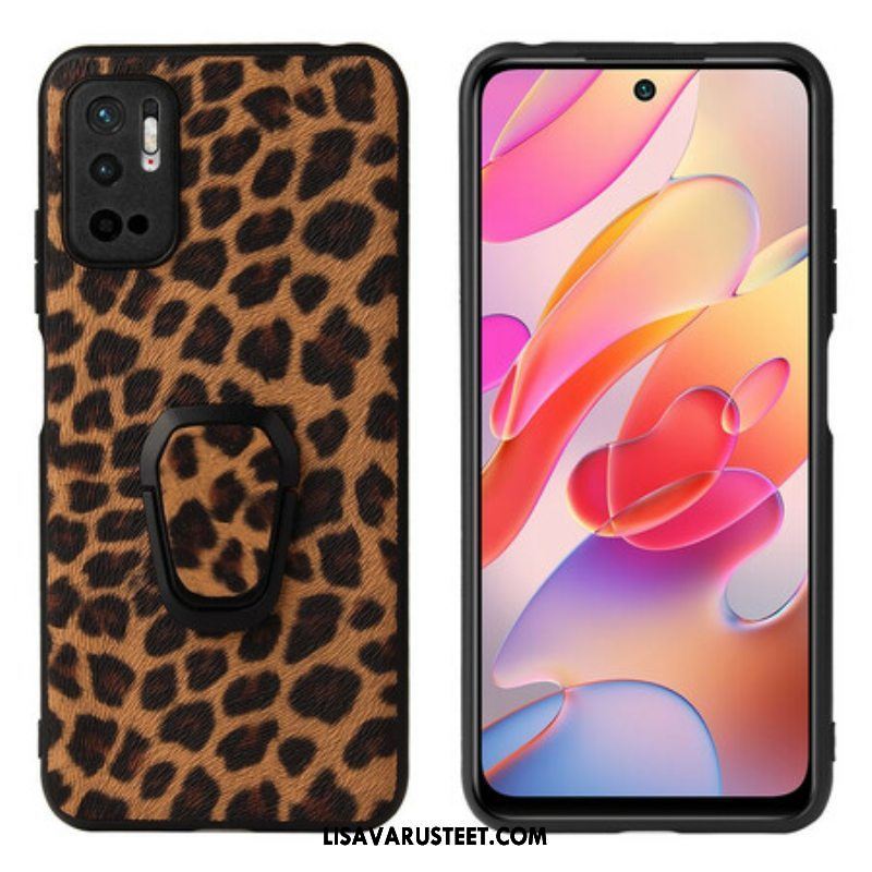 Kuori Xiaomi Redmi Note 10 5G Leopard Ring -tuki