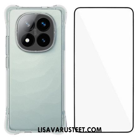 Kuori Xiaomi Redmi Note 14 Pro Plus 5g Vahvistettu Läpinäkyvä Ja Karkaistulla Lasisella Näytönsuojalla