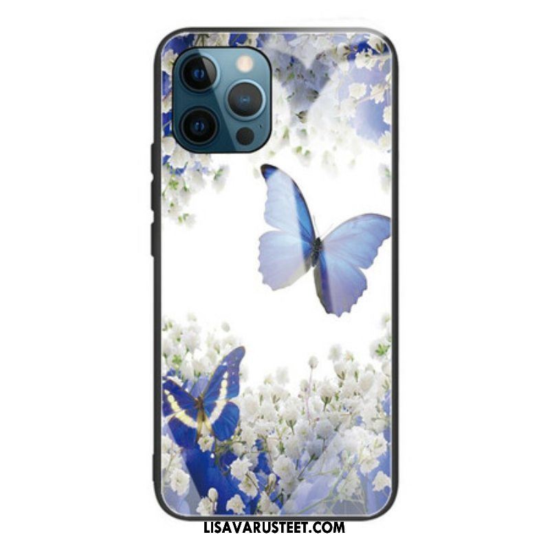 Kuori iPhone 13 Pro Butterflies Design Karkaistu Lasi