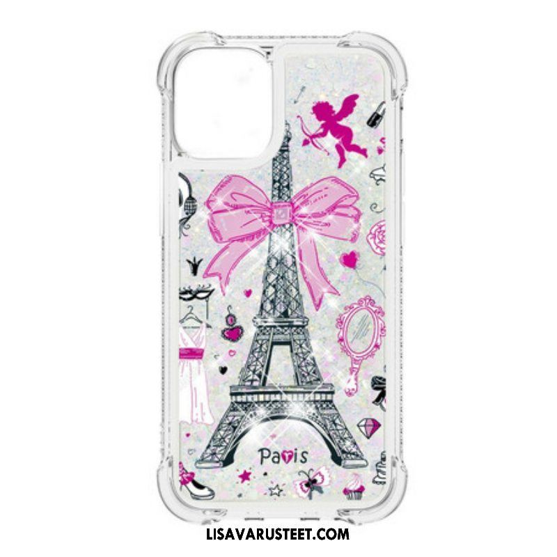 Kuori iPhone 13 Pro Max Eiffel-tornin Paljetteja