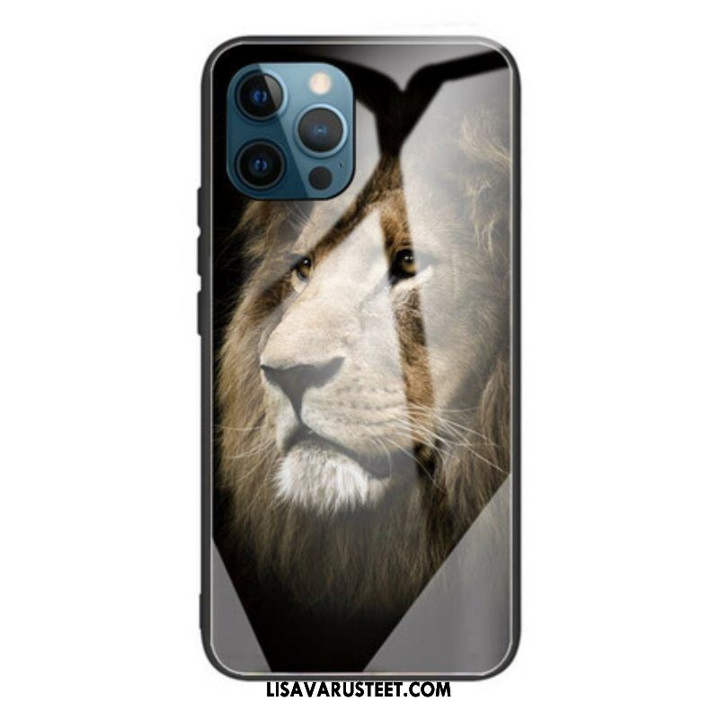 Kuori iPhone 13 Pro Max Lion Head Karkaistu Lasi