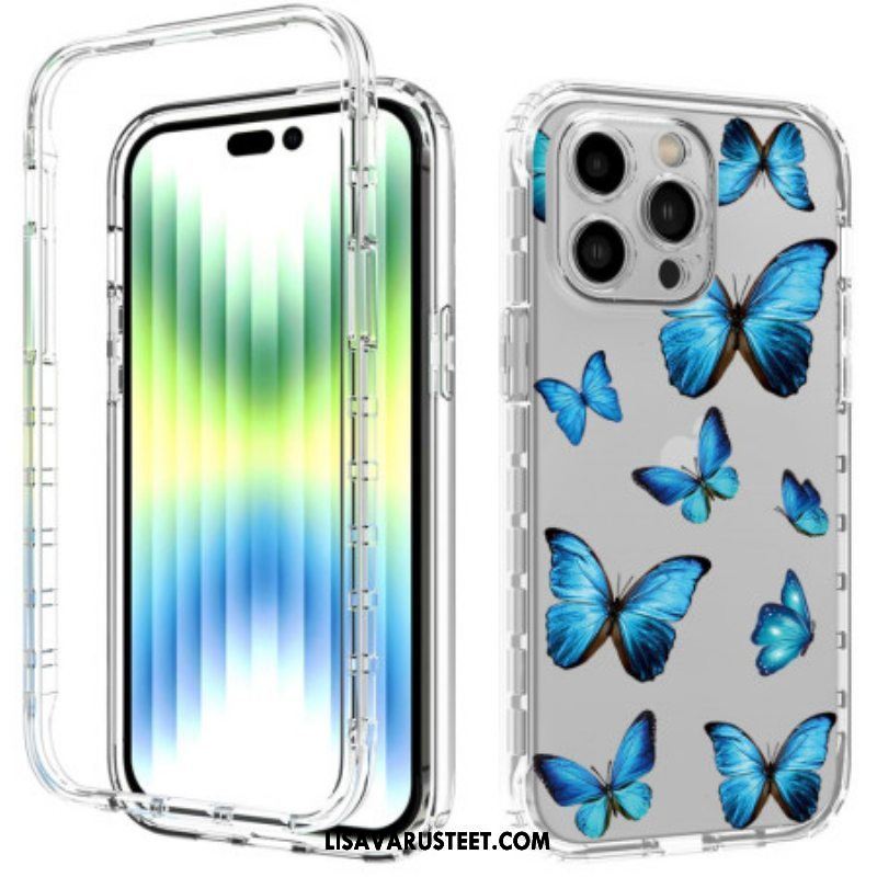 Kuori iPhone 14 Pro Max Enhanced Blue Butterflies