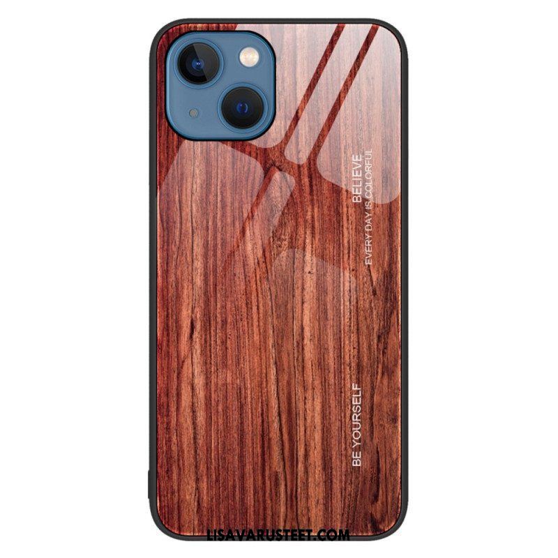 Kuori iPhone 14 Wood Design Karkaistu Lasi