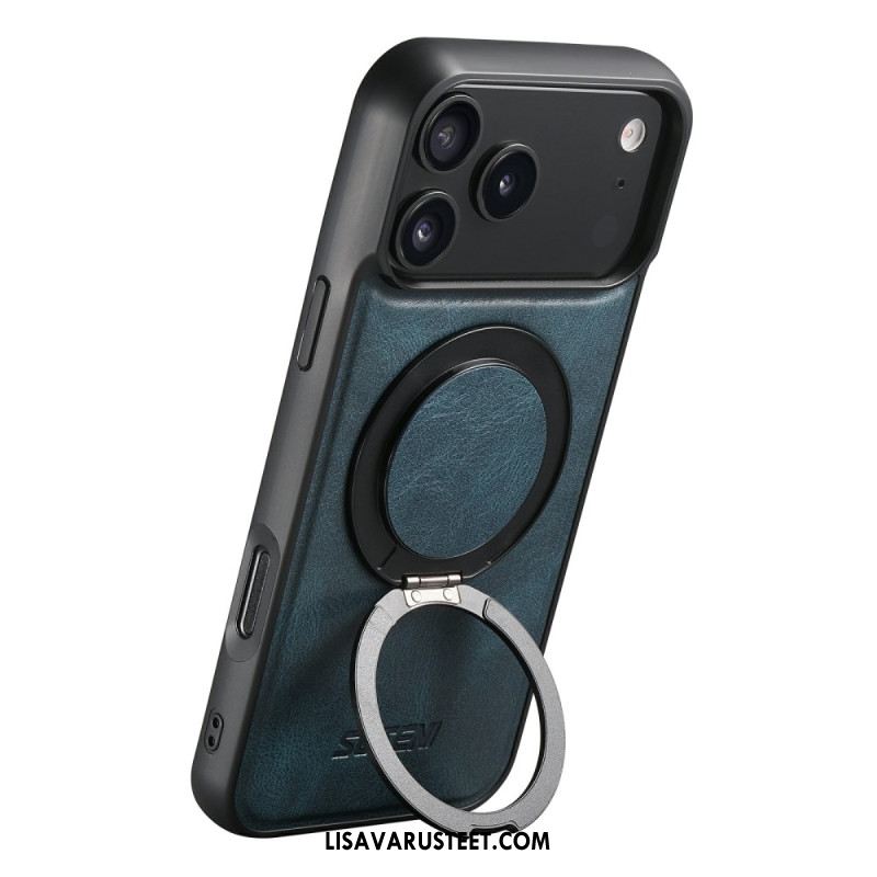 Kuori iPhone 17 Pro Magsafe-yhteensopiva Vahattu Nahkaefekti Pyörivällä Kiinnikkeellä
