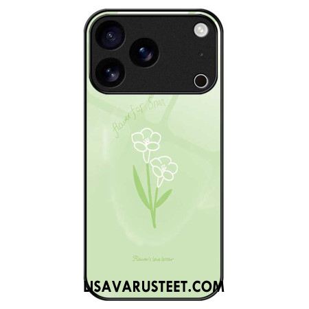 Kuori iPhone 17 Pro Max Karkaistusta Lasista Valmistetut Kukat
