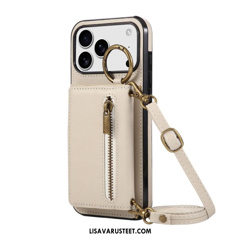 Kuori iPhone 17 Pro Max Lompakko Ja Olkahihna