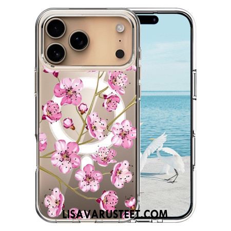 Kuori iPhone 17 Pro Max Magsafe-yhteensopiva Vaaleanpunaiset Kukat