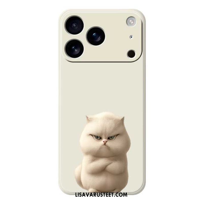 Kuori iPhone 17 Pro Nestemäisestä Silikonista Tehdyt Vihainen Kissa