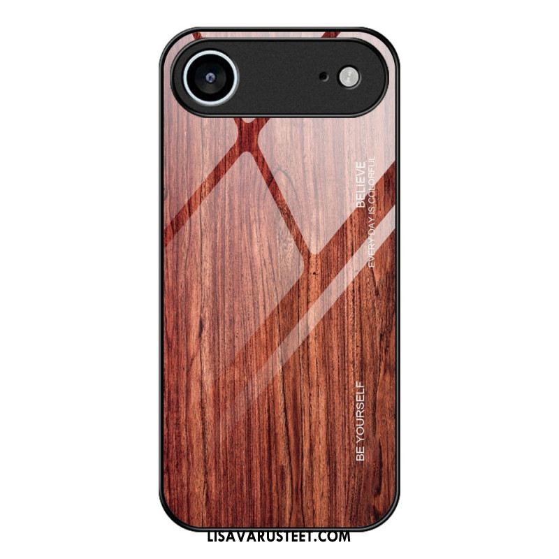 Kuori iPhone Air Karkaistua Lasia Puukuvio