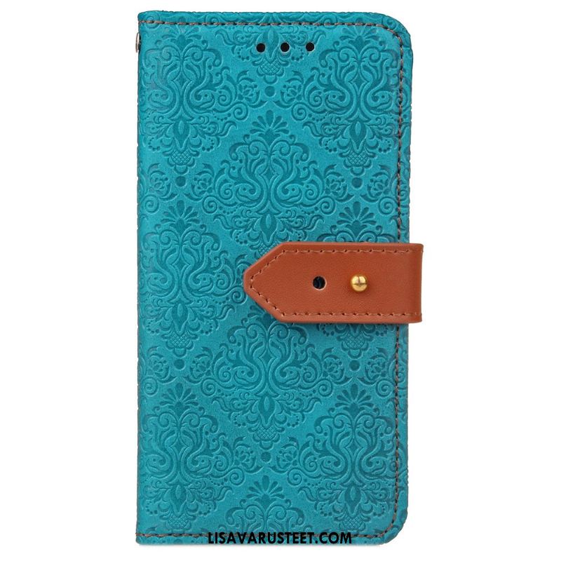 Lg G4 Kuoret Sininen Kortti Salkku Kukkakuvio Nahkakotelo Halpa