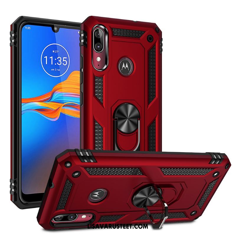 Moto E6 Plus Kuoret Magneettinen Kuori All Inclusive Punainen Kova Myynti